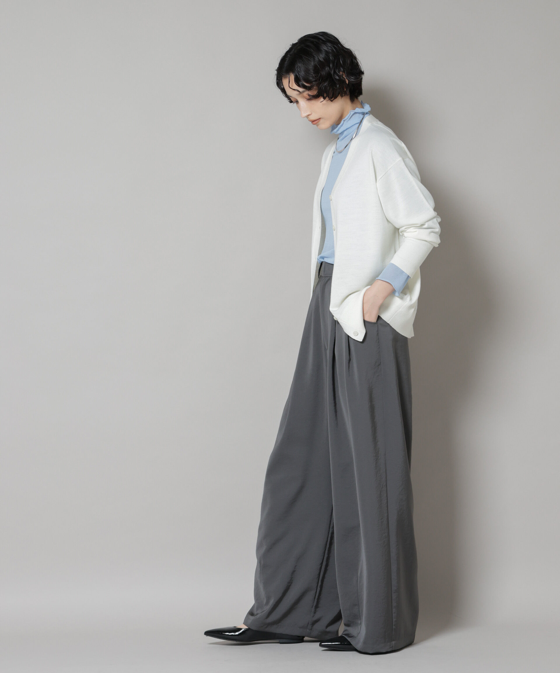 nano･universe「毛玉レスニット2wayカシュクールカーディガン」|ニット・セーター|