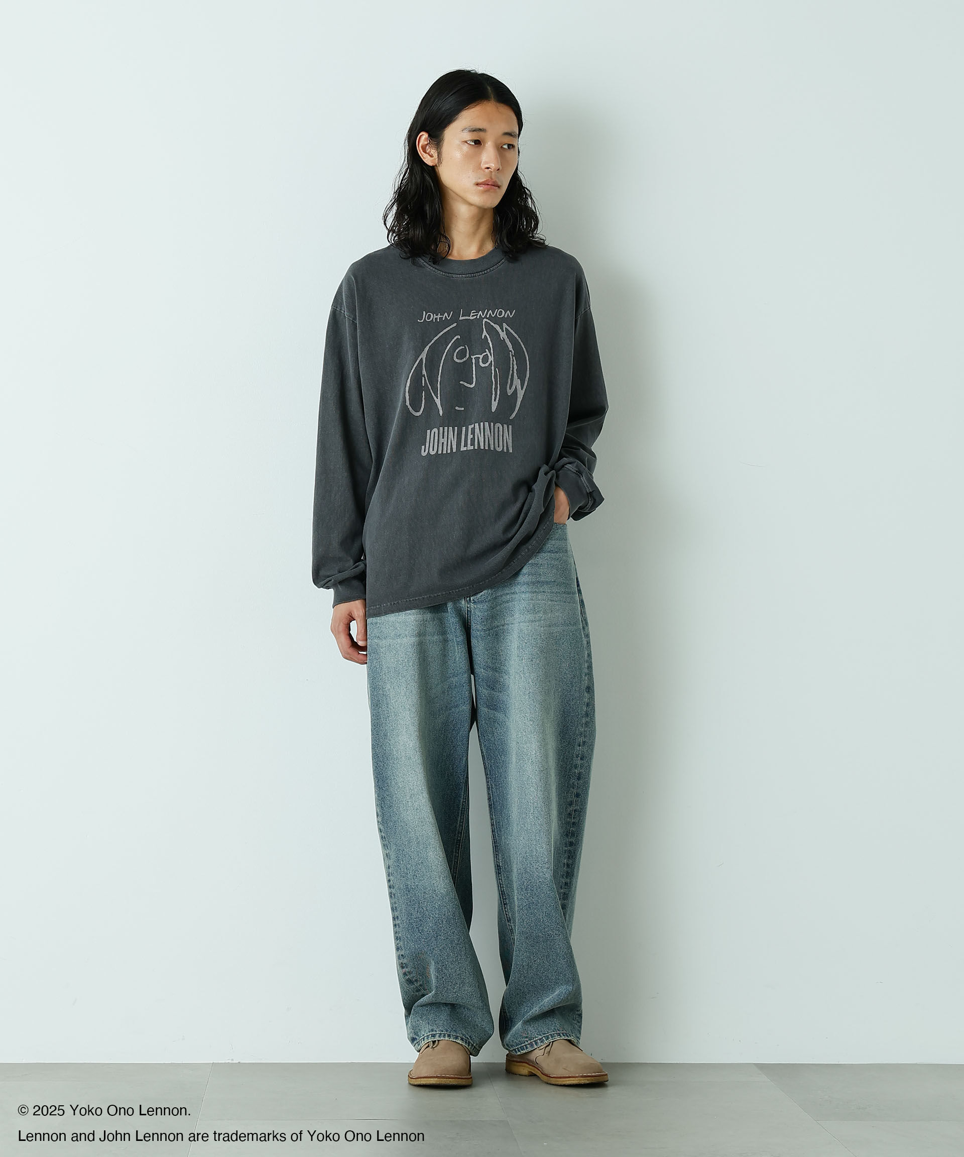 nano･universe「｢HOTEL PALACE｣ フェードデニム ルーズシルエットパンツ」|チノ|