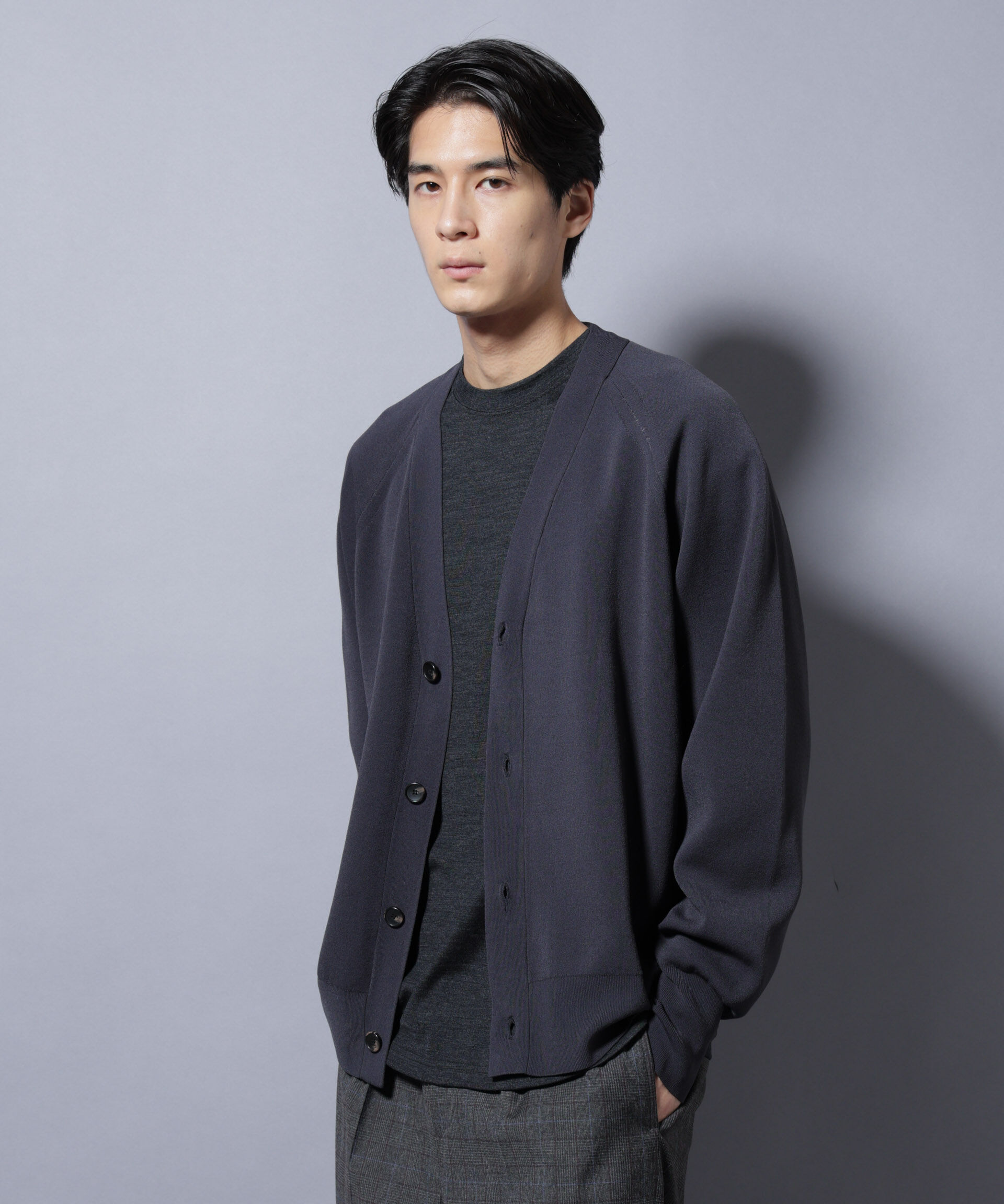 nano･universe「ELITE 7 FUNCTION W-FACE カーディガン」|ニット・セーター|