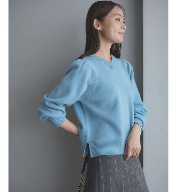 組曲「【8色展開・前後着用可】ウールカシミヤミックス パフスリーブ ニット」|ニット・セーター|