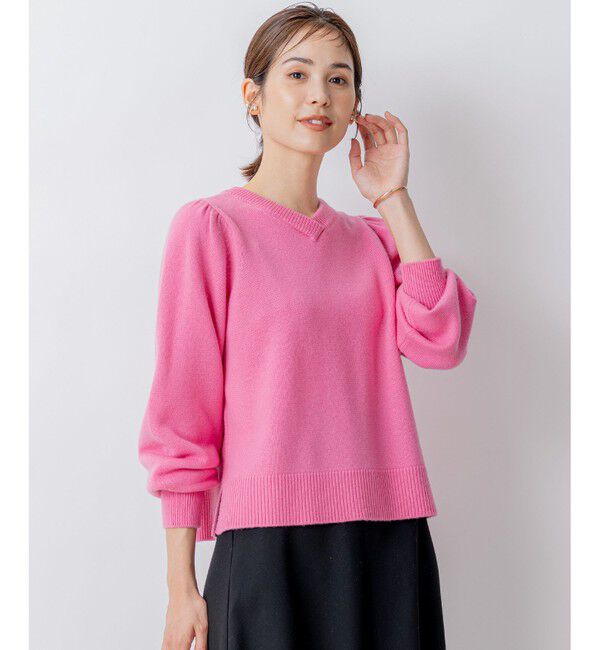 組曲「【8色展開・前後着用可】ウールカシミヤミックス パフスリーブ ニット」|ニット・セーター|【WEB限定】ﾛ