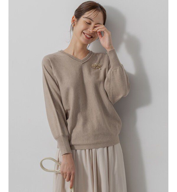 組曲「【前後着用可】ニューシックニットＶネック プルオーバー」|ニット・セーター|
