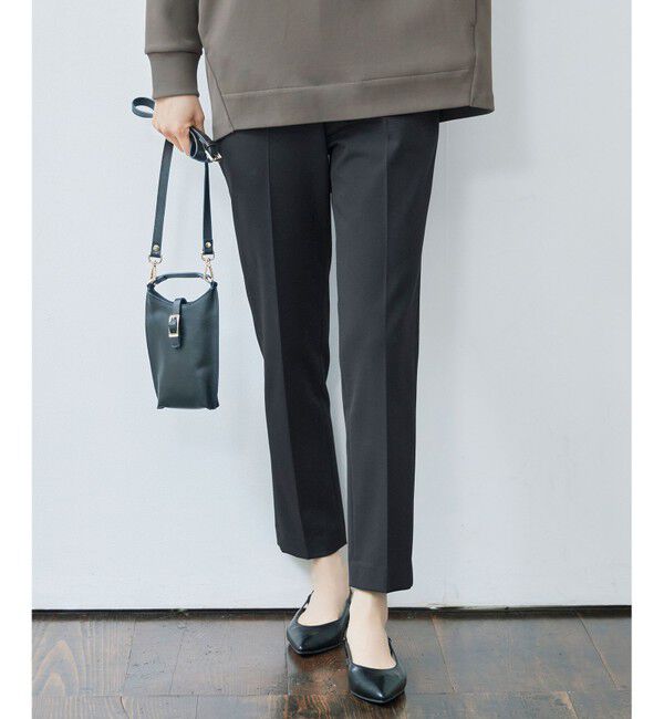 自由区「【WEB限定カラーあり・撥水加工・洗える】TRギャバテーパード パンツ」|その他|ネイビー