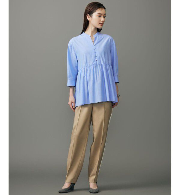 自由区「シアーソフトシャンブレーペプラム ブラウス」|シャツ・ブラウス|