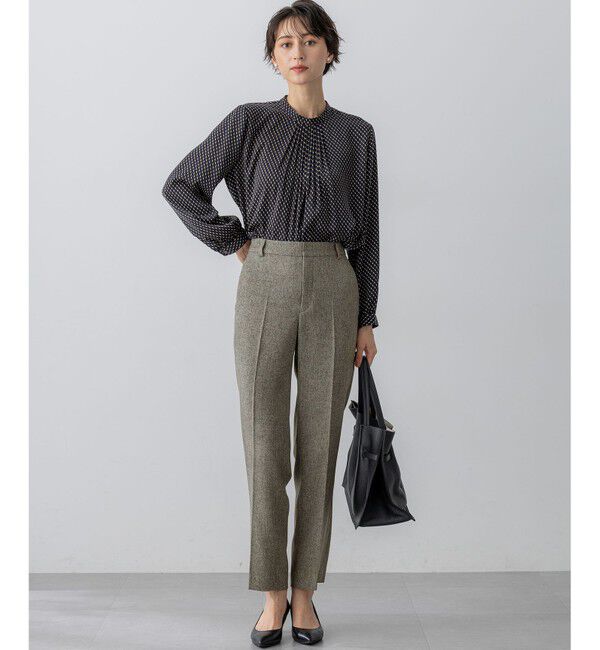 23区「【洗える/セットアップ対応】ウールライクカルゼ テーパード パンツ」|その他|