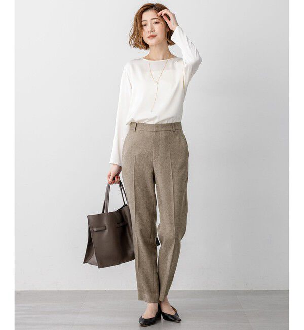 23区「【洗える/セットアップ対応】ウールライクカルゼ テーパード パンツ」|その他|