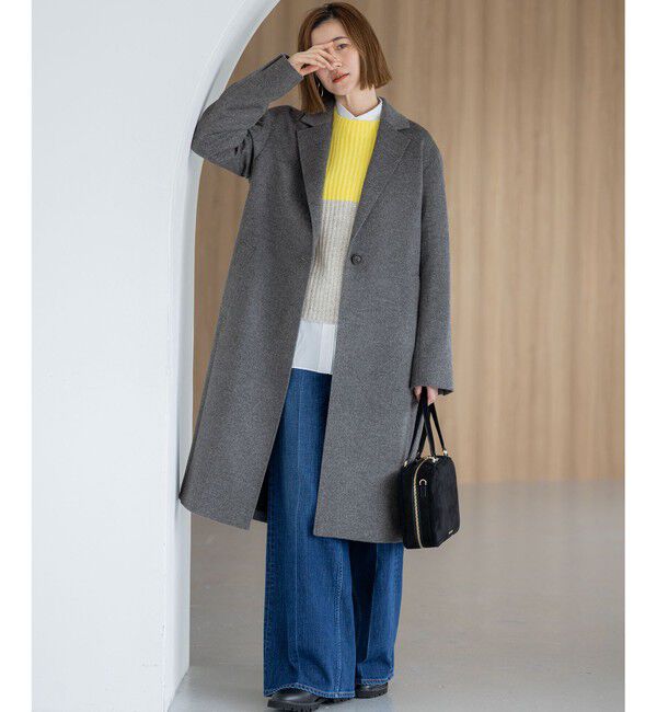 23区「【洗える】ウールカシミヤ カラーブロック バルキー ニット」|ニット・セーター|