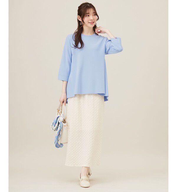 ANY SIS「【UVカット・洗える】フレアニット チュニック」|ニット・セーター|