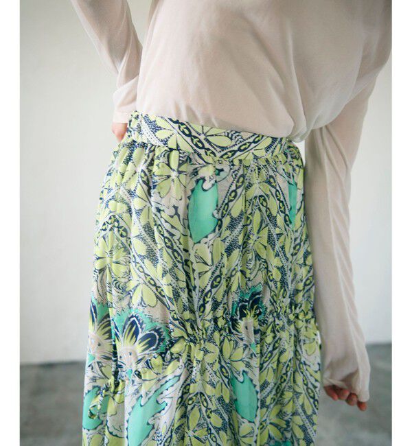 GRACE CONTINENTAL「シフォンプリントギャザースカート」|スカート|