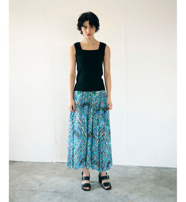 GRACE CONTINENTAL「シフォンプリントギャザースカート」|スカート|