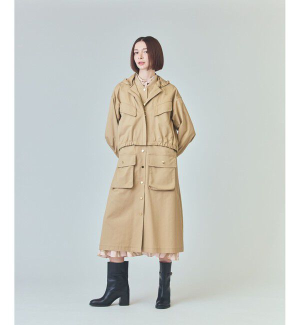  「ミリタリー3WAYコート」|ミリタリージャケット|ベージュ