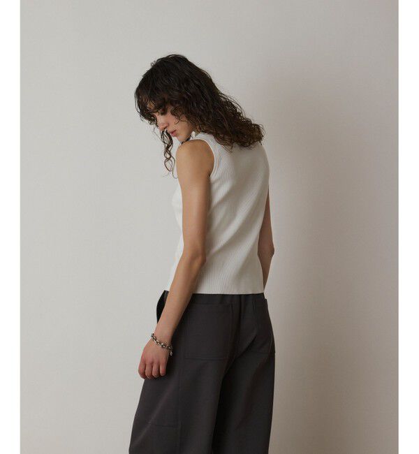  「Uネックリブニットトップ」|タンクトップ|