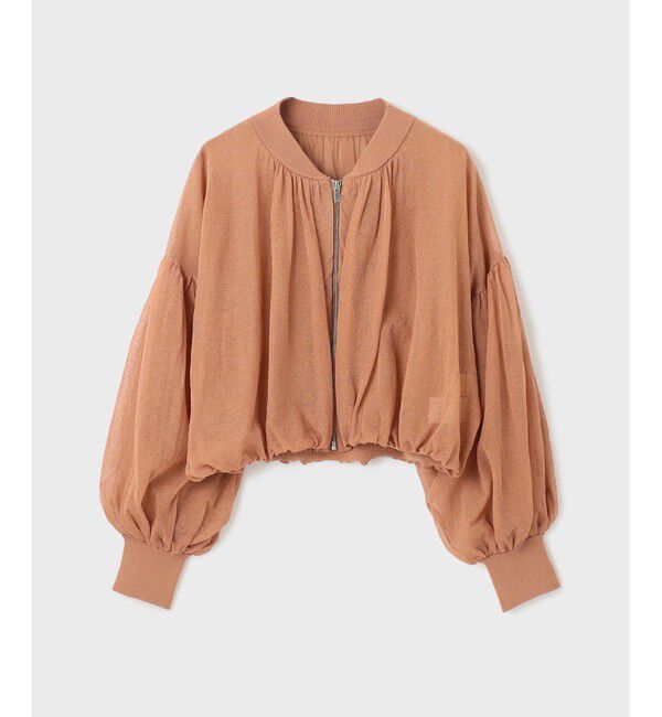 GRACE CONTINENTAL「シアーニットバルーンジャケット」|ブルゾン・スタジャン|