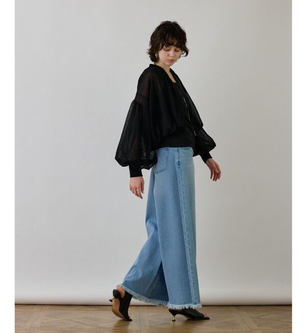 GRACE CONTINENTAL「シアーニットバルーンジャケット」|ブルゾン・スタジャン|