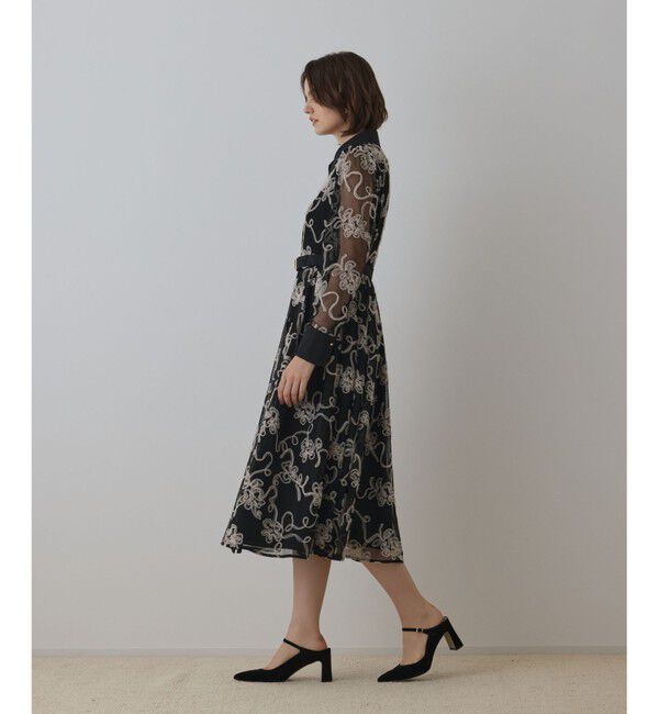 GRACE CONTINENTAL「チュールコードレースワンピース」|ワンピース|ブラック