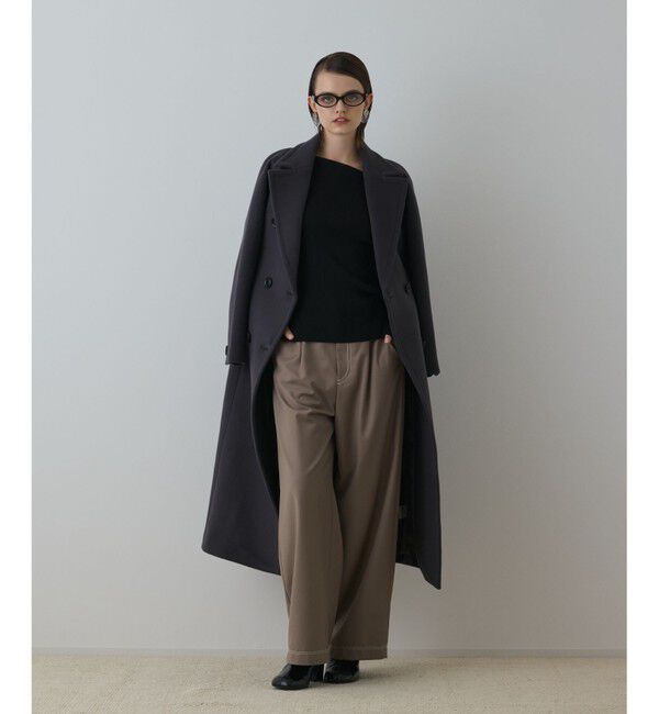 Diagram「ショートビーバーロングコート」|チェスターコート|チャコール