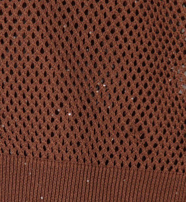 NOLLEY'S「《手洗い可能》スパンコールメッシュ5分袖カーディガン」|カーディガン|