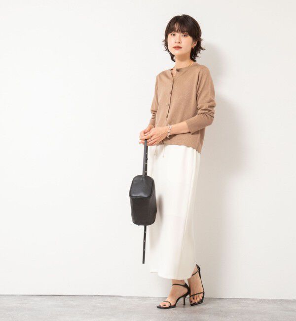 NOLLEY'S sophi「《アンサンブル対応》《手洗い可能》W混ラメクルーネックカーディガン」|カーディガン|