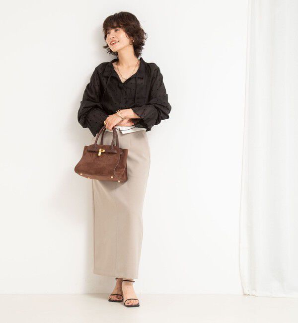 NOLLEY'S sophi「ドットフロッキーフリルネックブラウス」|シャツ・ブラウス|