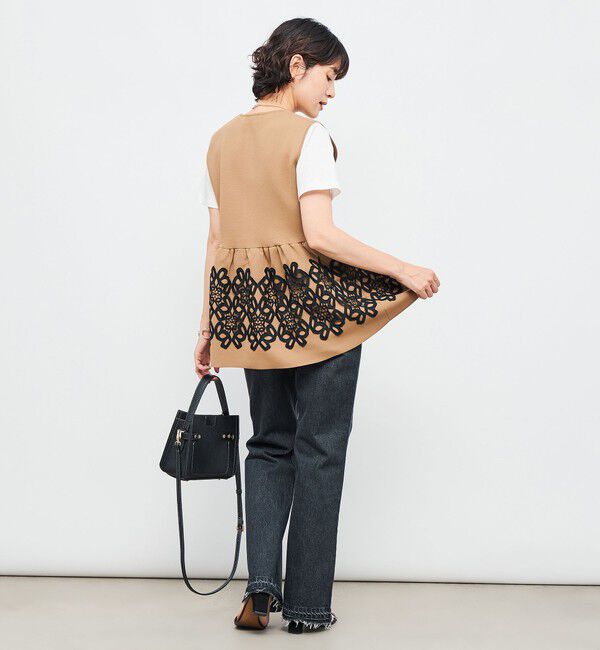 NOLLEY'S「レース付きペプラムベスト」|ベスト・ジレ|