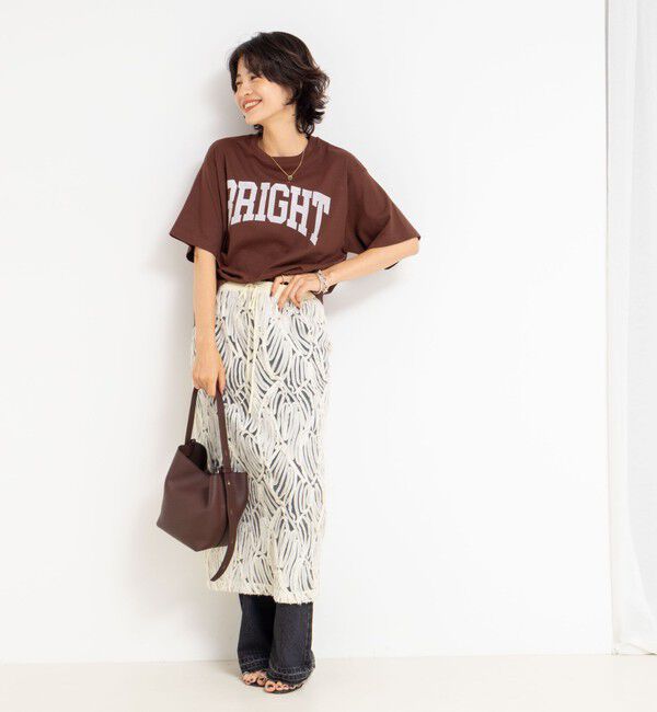 Rie Miller「《セットアップ対応》チュール刺繍タイトスカート」|タイト|