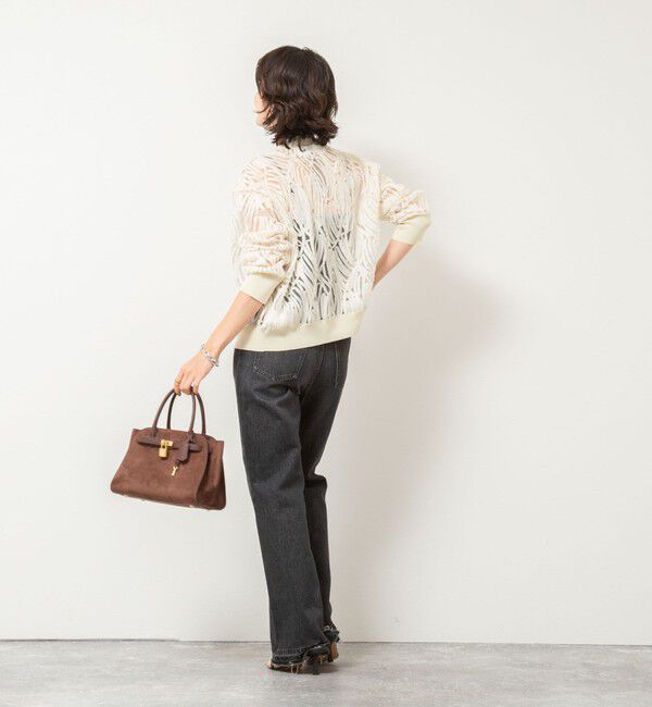 Rie Miller「【追加】《セットアップ対応》チュール刺繍Vネックカーディガン」|カーディガン|