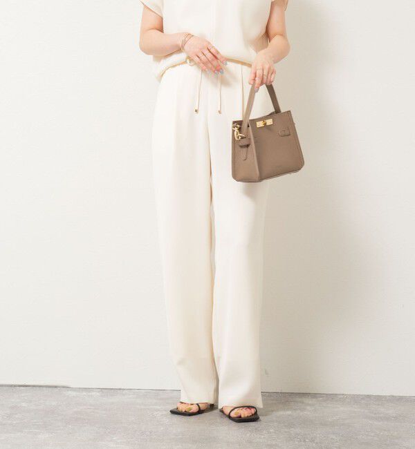 NOLLEY'S sophi「《セットアップ対応》ウォッシャブルダブルクロスサテンイージーワイドパンツ」|その他|