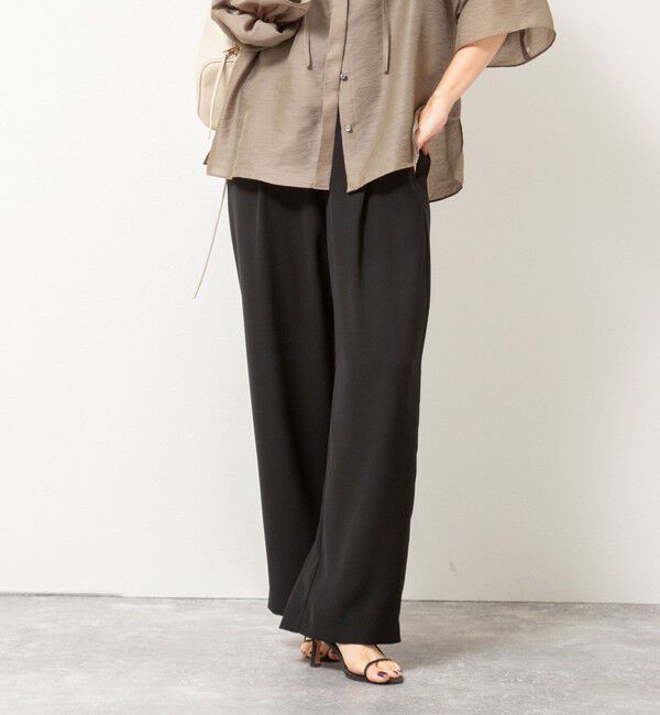 NOLLEY'S sophi「《セットアップ対応》ウォッシャブルダブルクロスサテンイージーワイドパンツ」|その他|