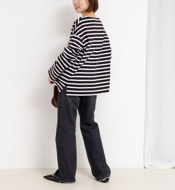 Rie Miller「BIGマリンボーダーボートネックプルオーバーカットソー」|Tシャツ・カットソー|