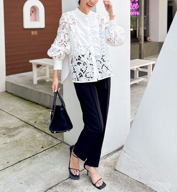 NOLLEY'S「刺繍ビブヨーク4WAYフリルブラウス」|シャツ・ブラウス|