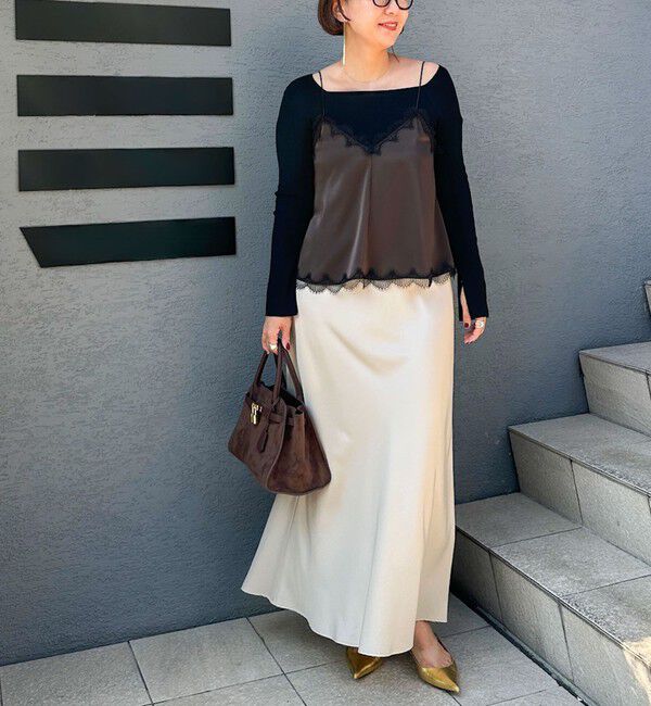 NOLLEY'S sophi「《セットアップ対応》ウォッシャブルフィブリルサテンナロースカート」|スカート|