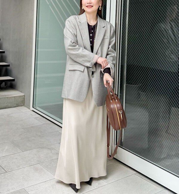 NOLLEY'S sophi「《セットアップ対応》ウォッシャブルフィブリルサテンナロースカート」|スカート|