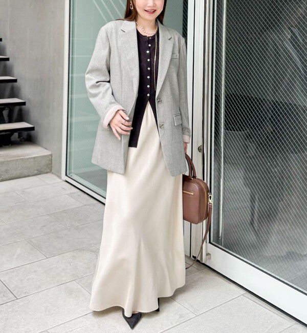 NOLLEY'S sophi「《セットアップ対応》ウォッシャブルフィブリルサテンナロースカート」|スカート|