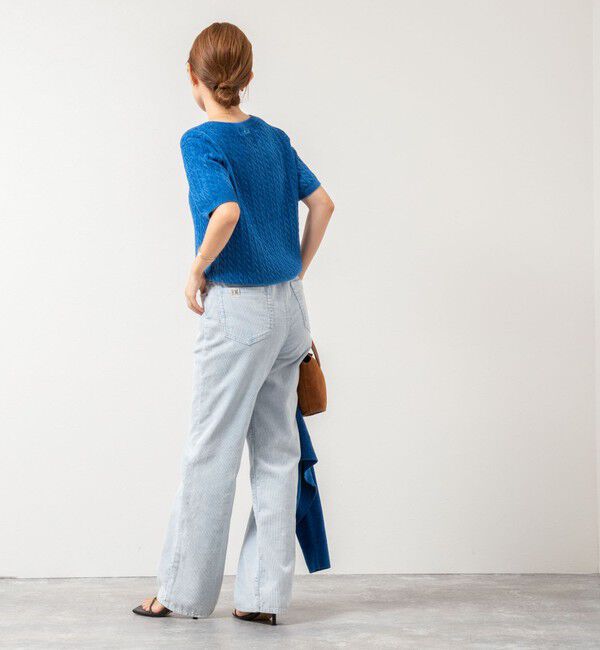 Rie Miller「《手洗い可能》《アンサンブル対応》モールヤーンミニケーブルプルオーバーニット」|ニット・セーター|