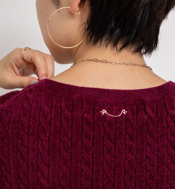 Rie Miller「《手洗い可能》《アンサンブル対応》モールヤーンミニケーブルプルオーバーニット」|ニット・セーター|