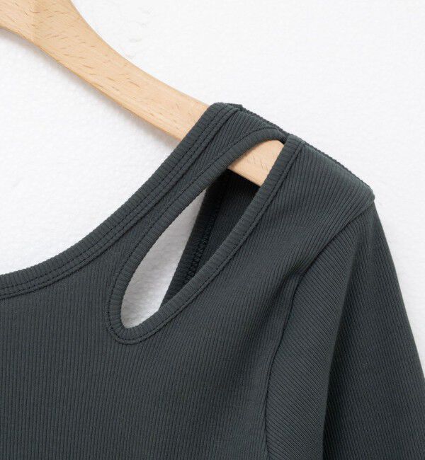 Rie Miller「ウォッシャブルリブカットアウト2WAYロンT」|Tシャツ・カットソー|