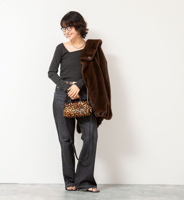 Rie Miller「ウォッシャブルリブカットアウト2WAYロンT」|Tシャツ・カットソー|