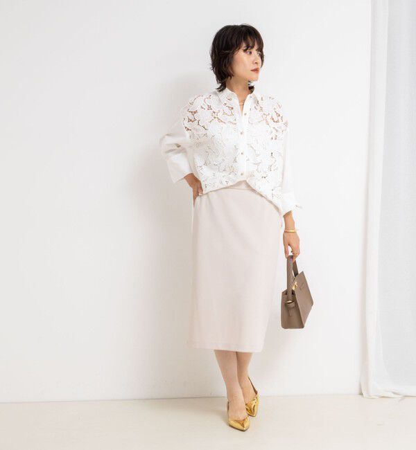 NOLLEY'S sophi「《セットアップ対応》ウォッシャブルカットジョーゼットタイトスカート」|タイト|