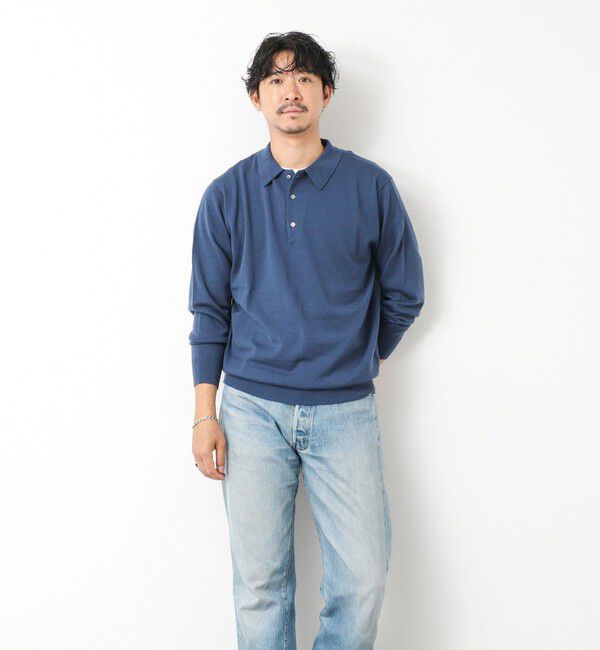 NOLLEY'S goodman「14G成型 ウォッシャブル NSN長袖ポロニット 25AW」|ニット・セーター|