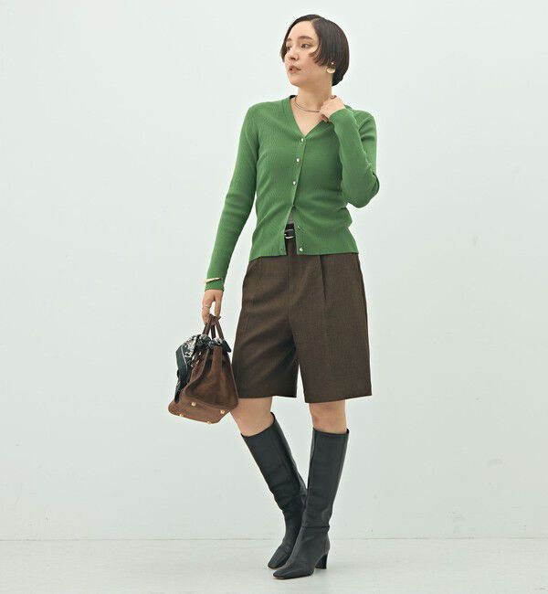 NOLLEY'S「《手洗い可能》リブ斜め柄Vネックカーディガン」|カーディガン|