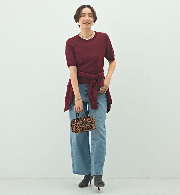 NOLLEY'S sophi「《アンサンブル対応》《手洗い可能》ウール100％5分袖プルオーバーニット」|ニット・セーター|