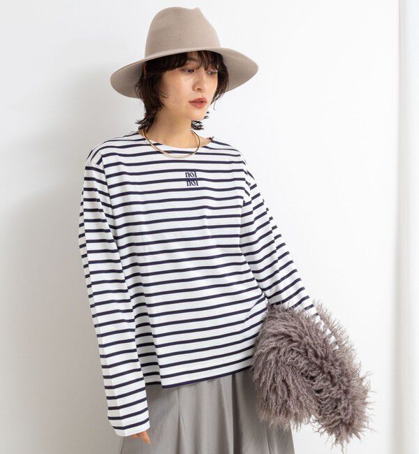 NOLLEY'S「nolnolウォッシャブルMVSシルケットボーダーT」|Tシャツ・カットソー|