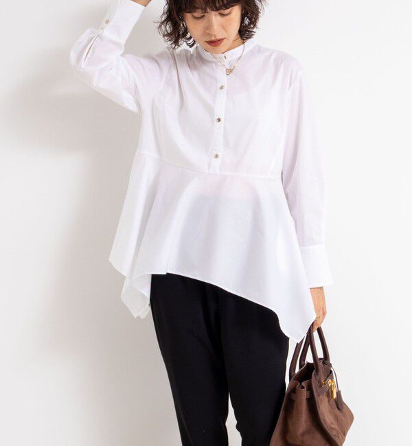 NOLLEY'S sophi「ウォッシャブルハンカチーフヘムシャツ」|シャツ・ブラウス|