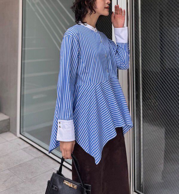NOLLEY'S sophi「ウォッシャブルハンカチーフヘムシャツ」|シャツ・ブラウス|