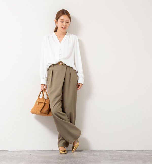 NOLLEY'S sophi「ウォッシャブルジョーゼットVネックブラウス」|シャツ・ブラウス|