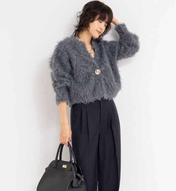 NOLLEY'S sophi「《手洗い可能》カール起毛ショートカーディガン」|カーディガン|