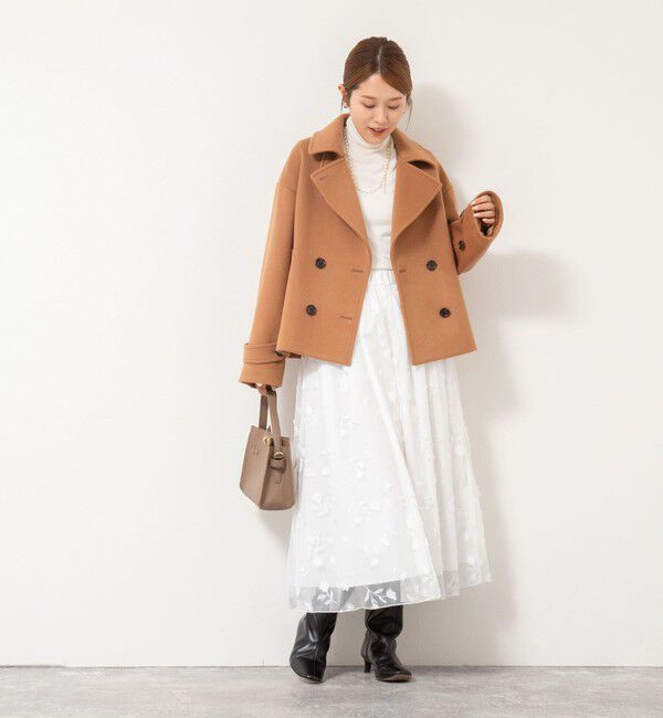 NOLLEY'S「ウォッシャブルチュール刺繍リバーシブルギャザースカート」|フレア|