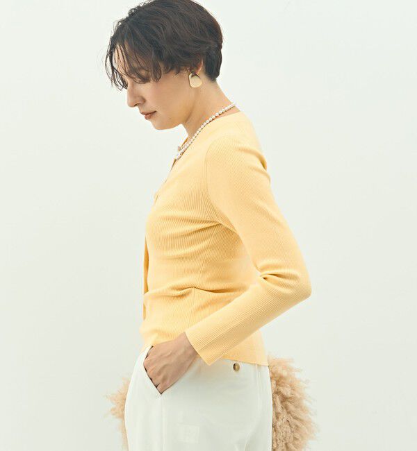 NOLLEY'S sophi「《アンサンブル対応》《手洗い可能》カシミヤ混リブVネックカーディガン」|カーディガン|