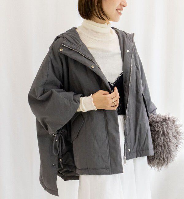 NOLLEY'S「ポンチョアウター」|ポンチョ・ケープ|ミディアムグレー