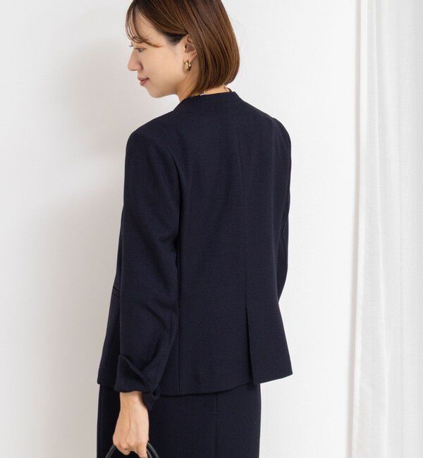 NOLLEY'S sophi「《セットアップ対応》ウォッシャブルウール調ノーカラージャケット」|ノーカラージャケット|